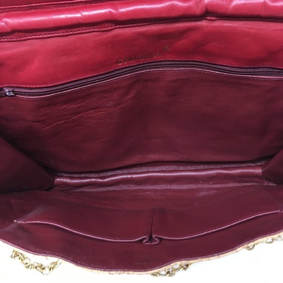 CHANEL summer Straw Raffia 80s Vintage bag leather - Picture 14 of 16